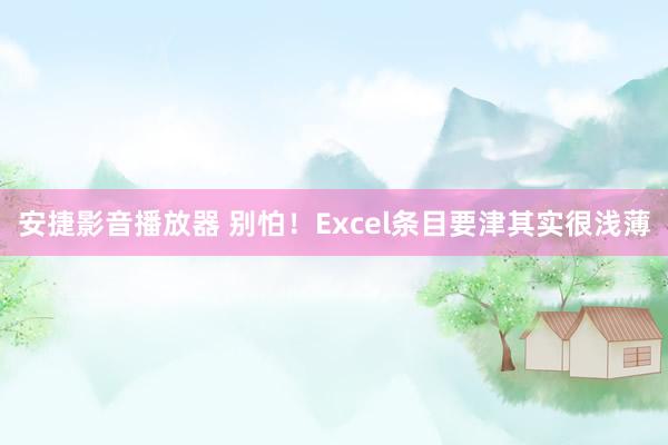 安捷影音播放器 别怕！Excel条目要津其实很浅薄