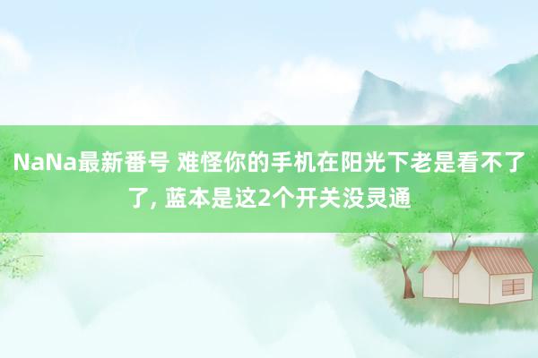 NaNa最新番号 难怪你的手机在阳光下老是看不了了, 蓝本是这2个开关没灵通