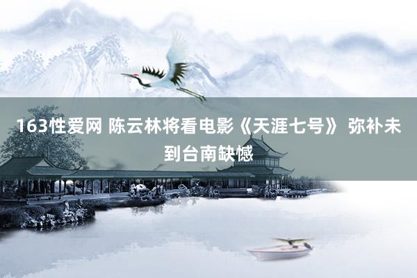 163性爱网 陈云林将看电影《天涯七号》 弥补未到台南缺憾